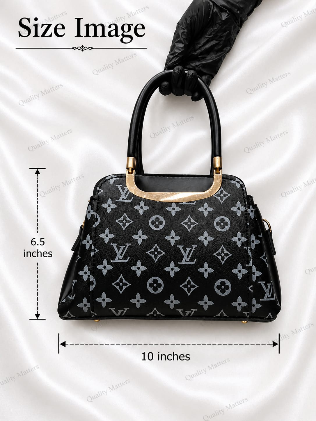 Black Monogram Mini Handbag With Gold Handle