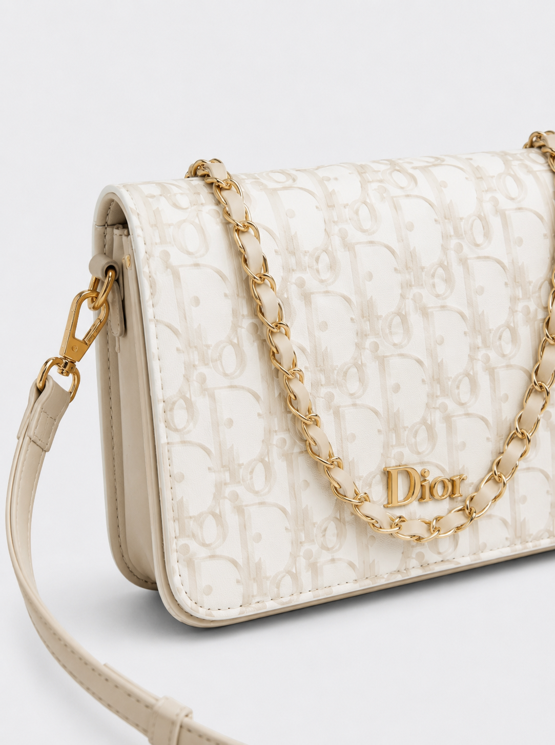 Elegant Beige Monogram Crossbady Bag