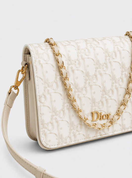 Elegant Beige Monogram Crossbady Bag