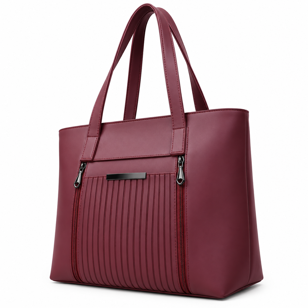 Burgundy Side Profile Tote Bag