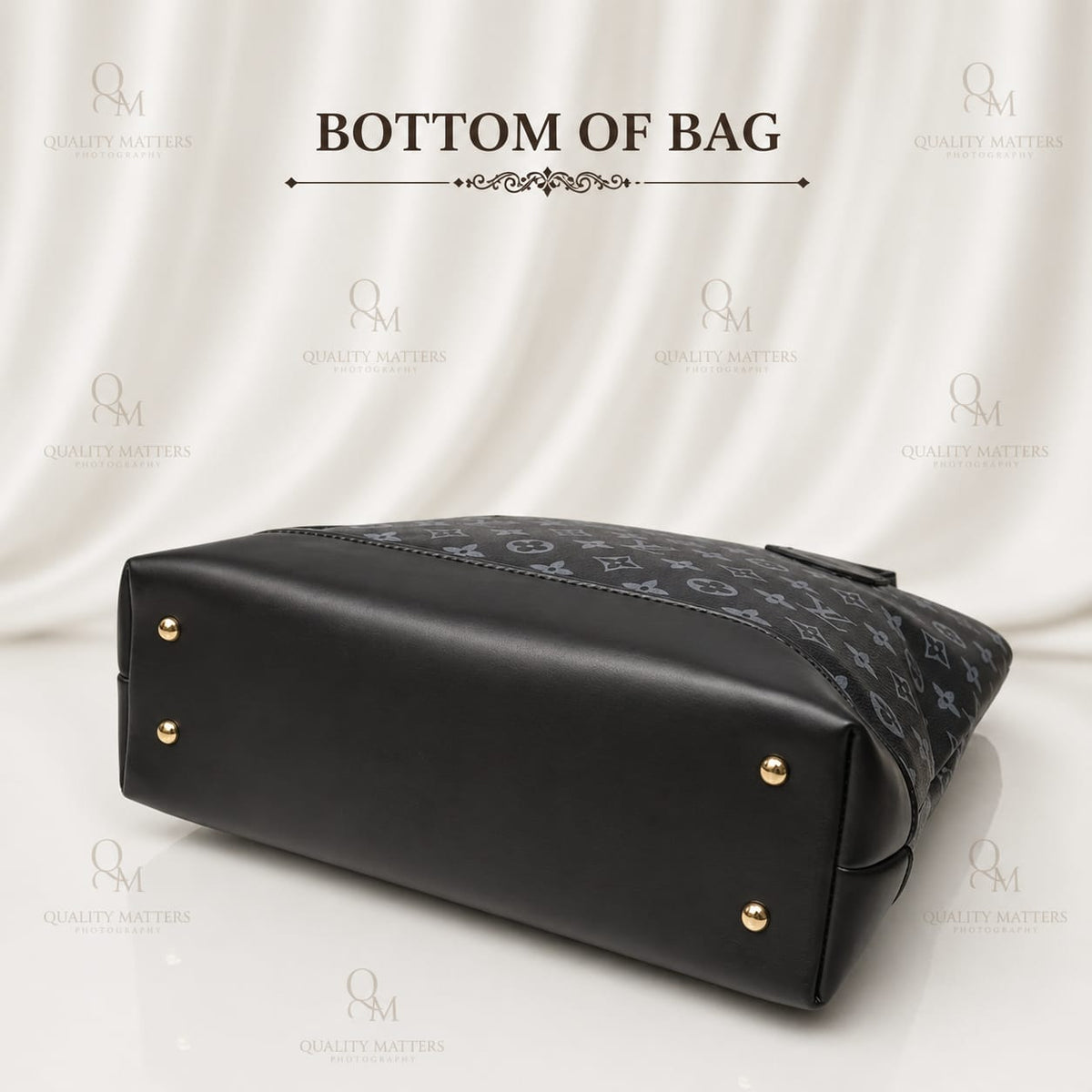 Black Monogram Tote Bag