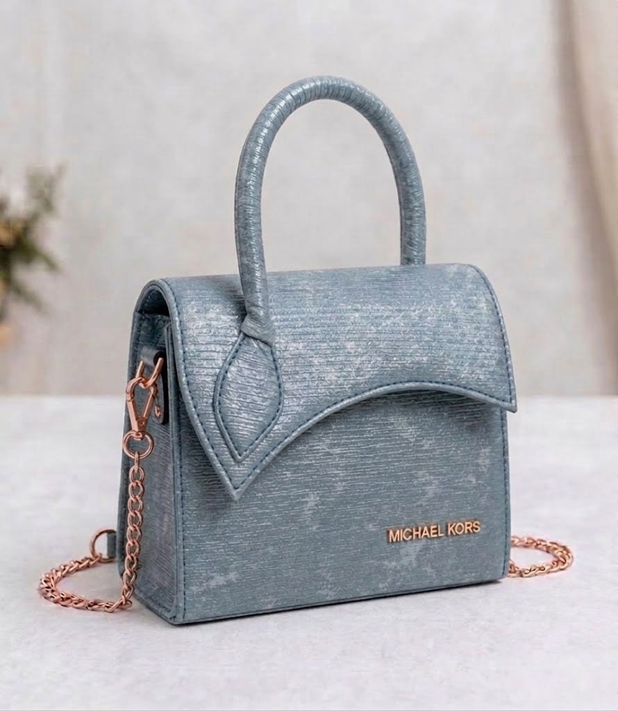Michael Kors Celestial Blue Textured Mini Top-Handle Bag