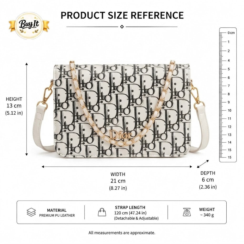 White Monogram Flap Crossbody Bag