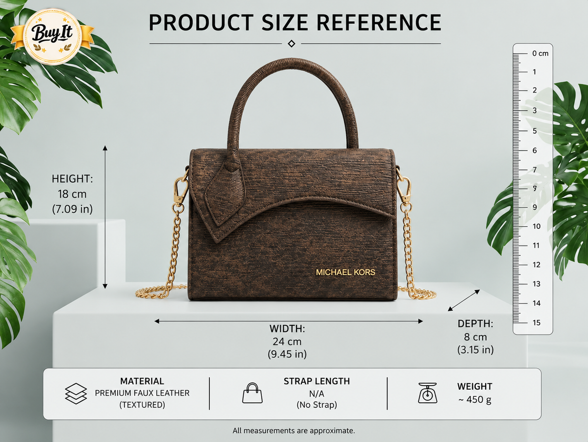 Textured Espresso Flap Shoulder Bag