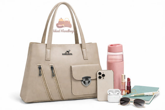 Elegant Beige Tote Handbag With Premium Design