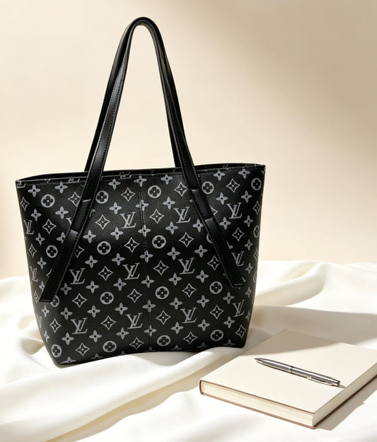 Black Monogram Tote Bag Luxury Collection