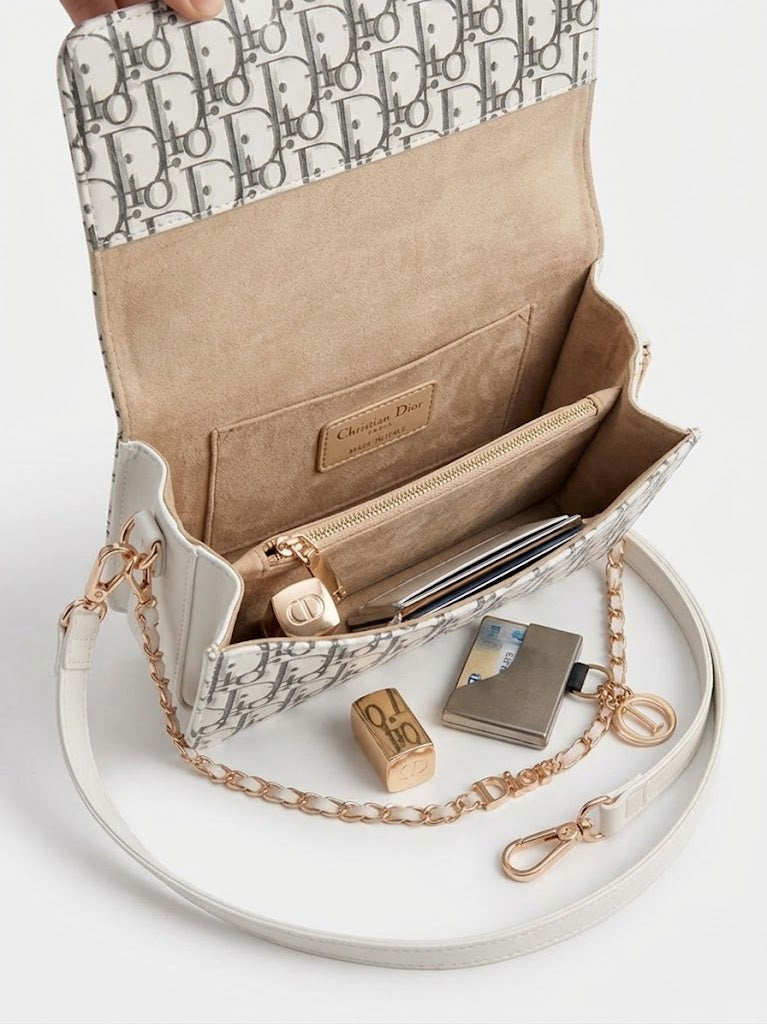 White Monogram Flap Crossbody Bag
