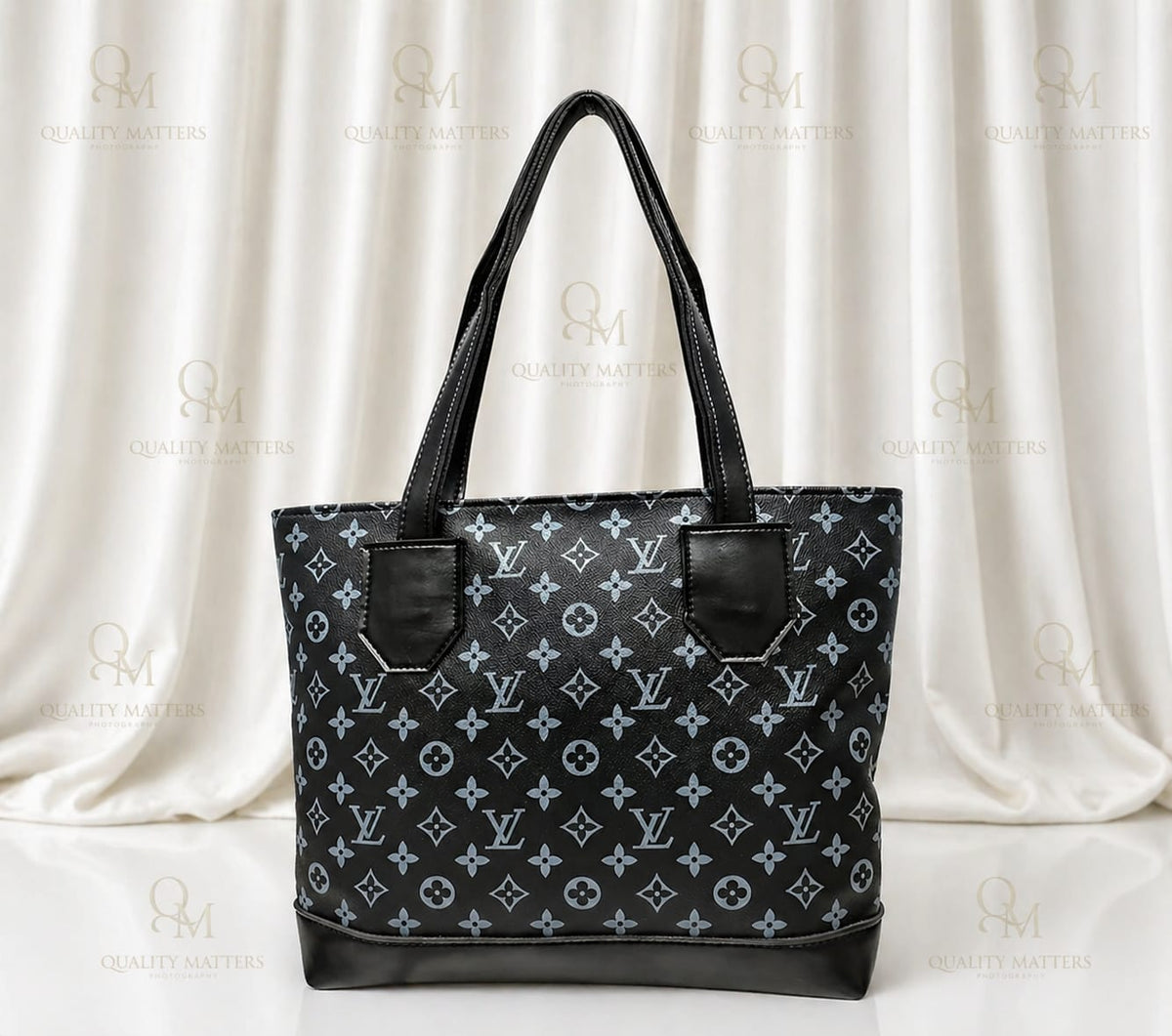 Black Monogram Tote Bag
