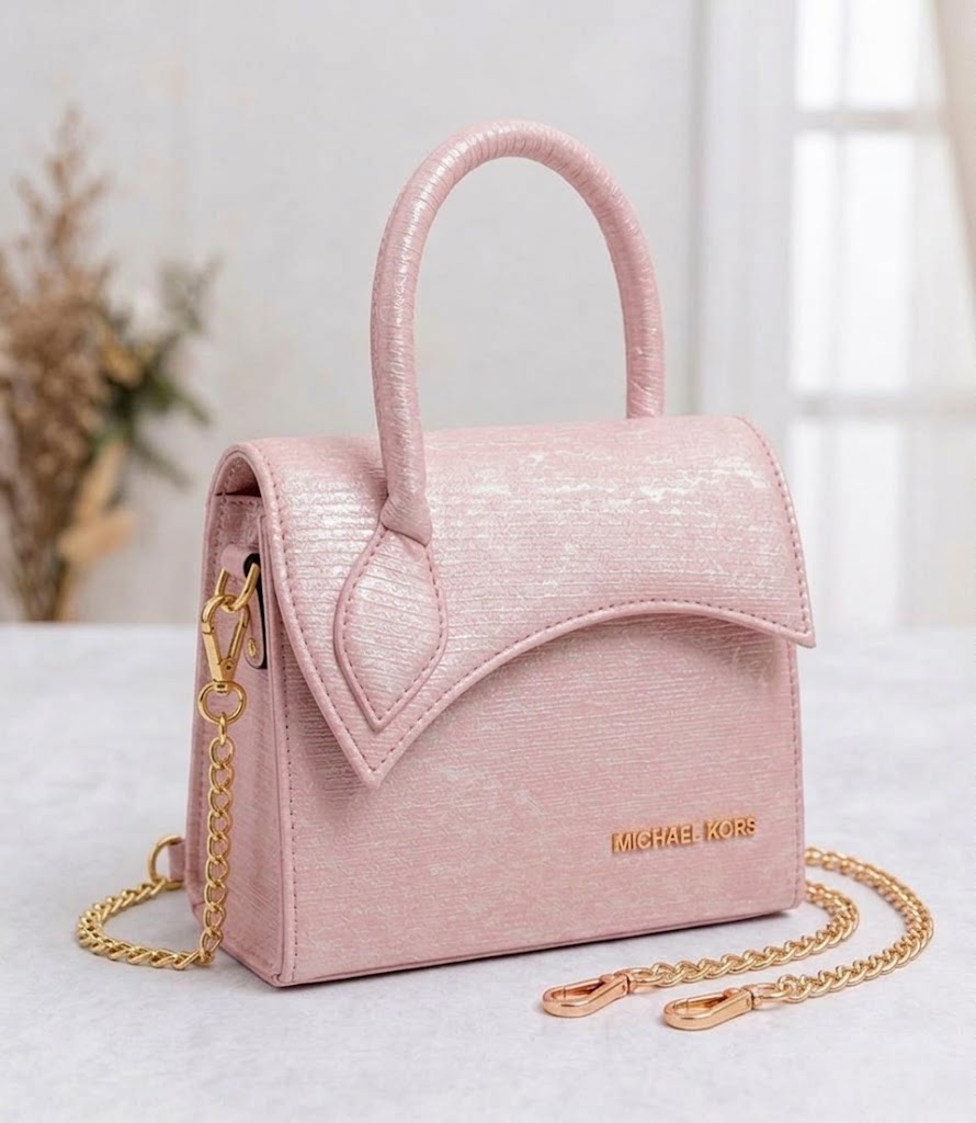 Michael Kors Blush Pink Textured Mini Top-Handle Bag