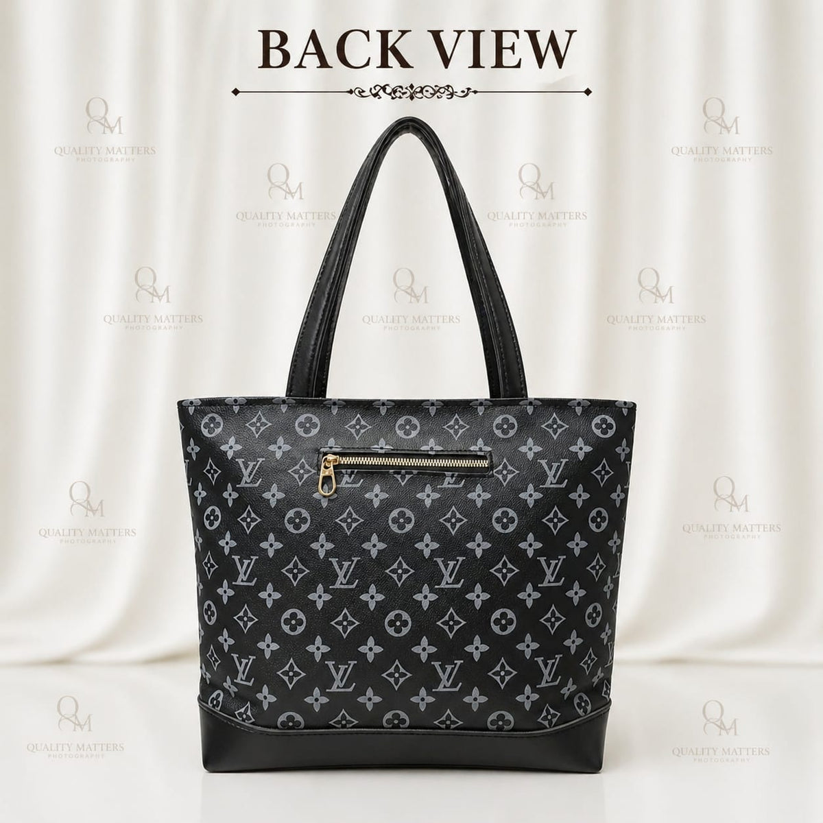 Black Monogram Tote Bag