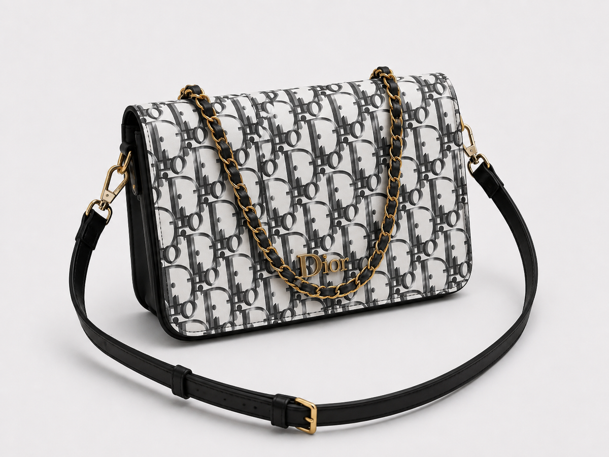 Midnight Charcoal Monogram Flap Bag