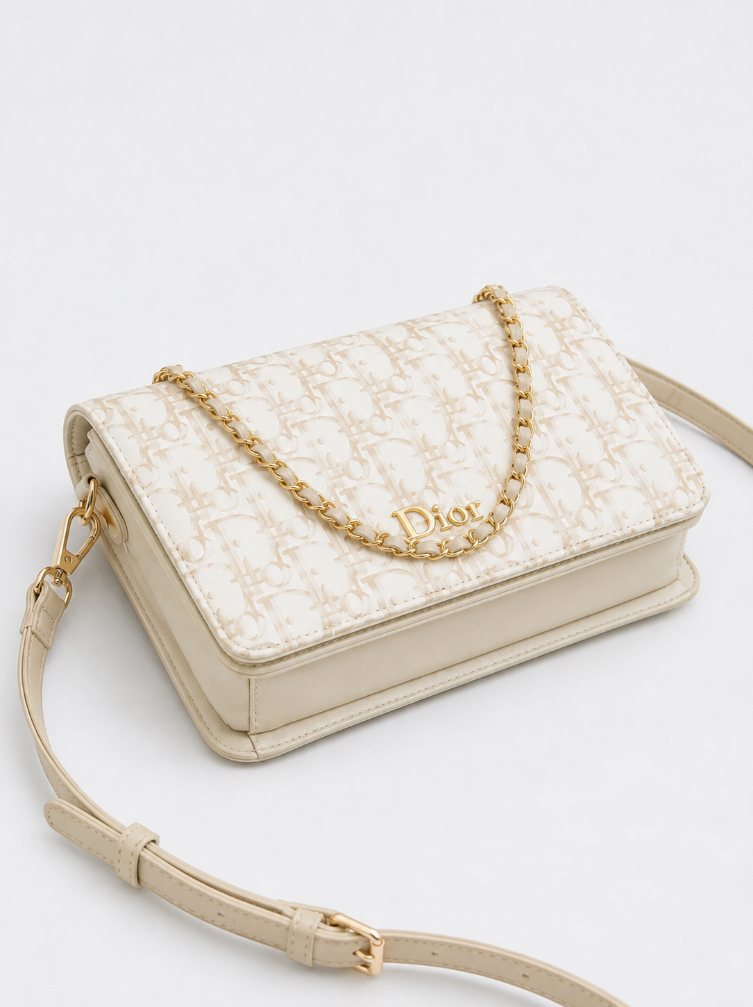 Elegant Beige Monogram Crossbady Bag