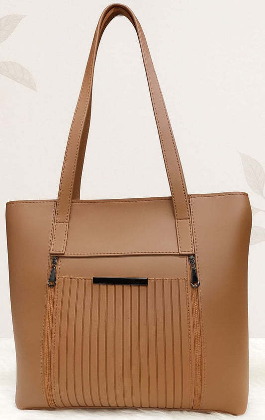 Caramel Tan Side Profile Tote Bag