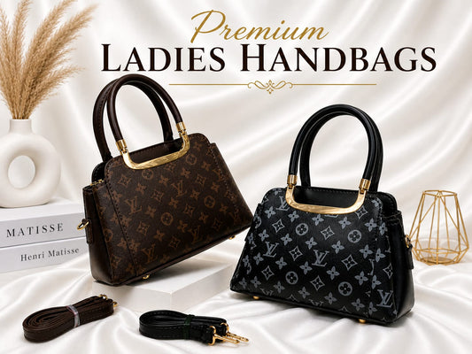 Brown Monogram Mini Handbag With Gold Handle
