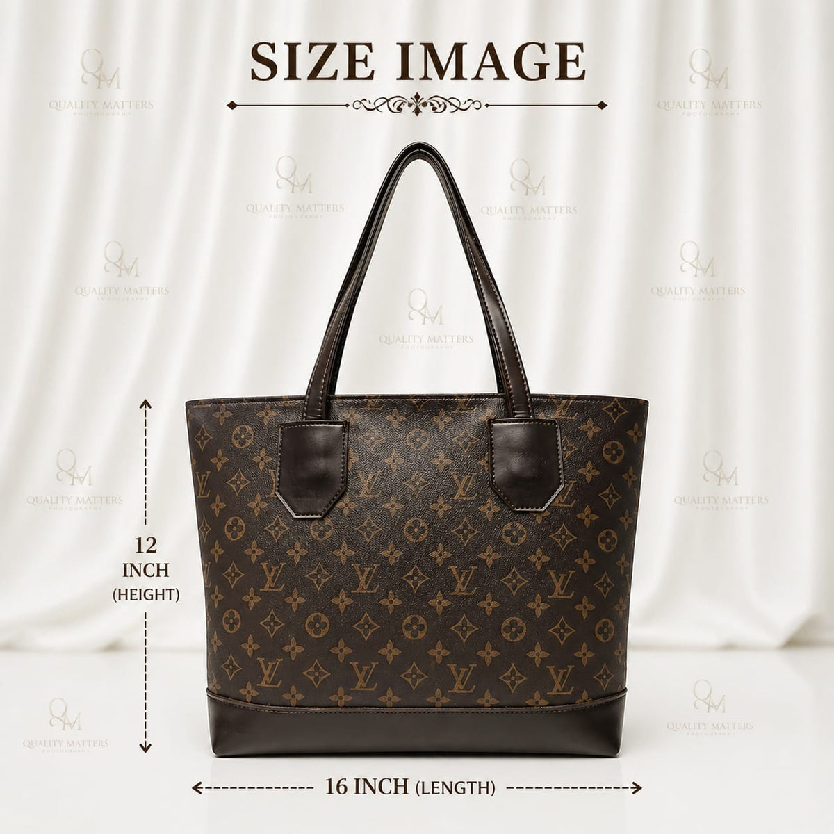 Luxury Brown Monogram Tote Bag
