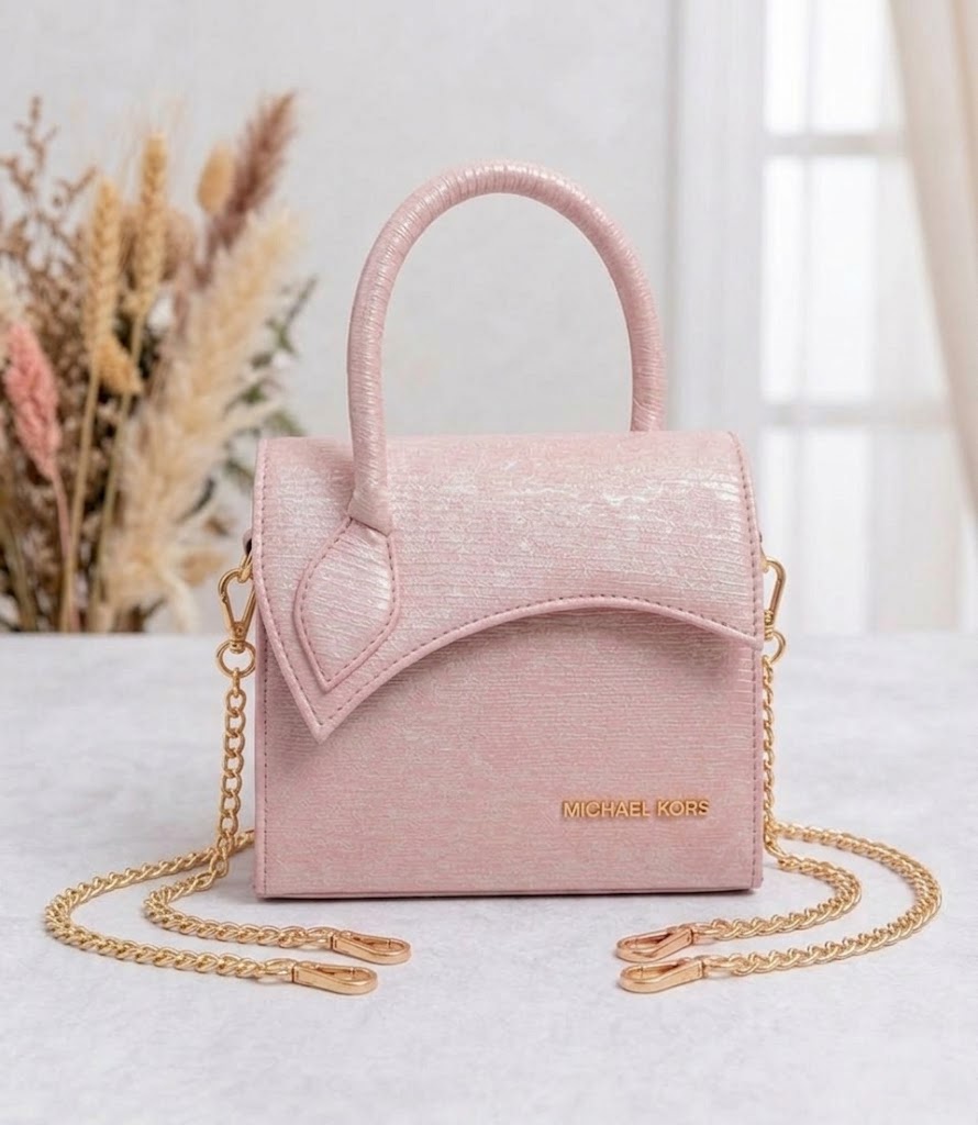 Michael Kors Blush Pink Textured Mini Top-Handle Bag