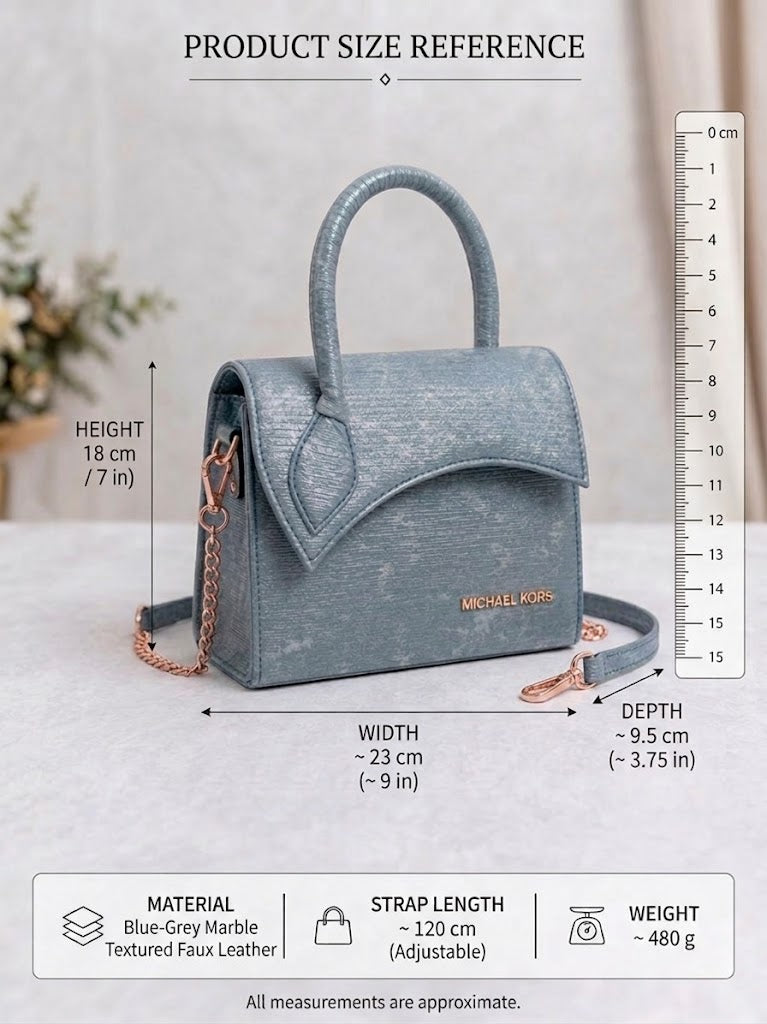 Michael Kors Celestial Blue Textured Mini Top-Handle Bag