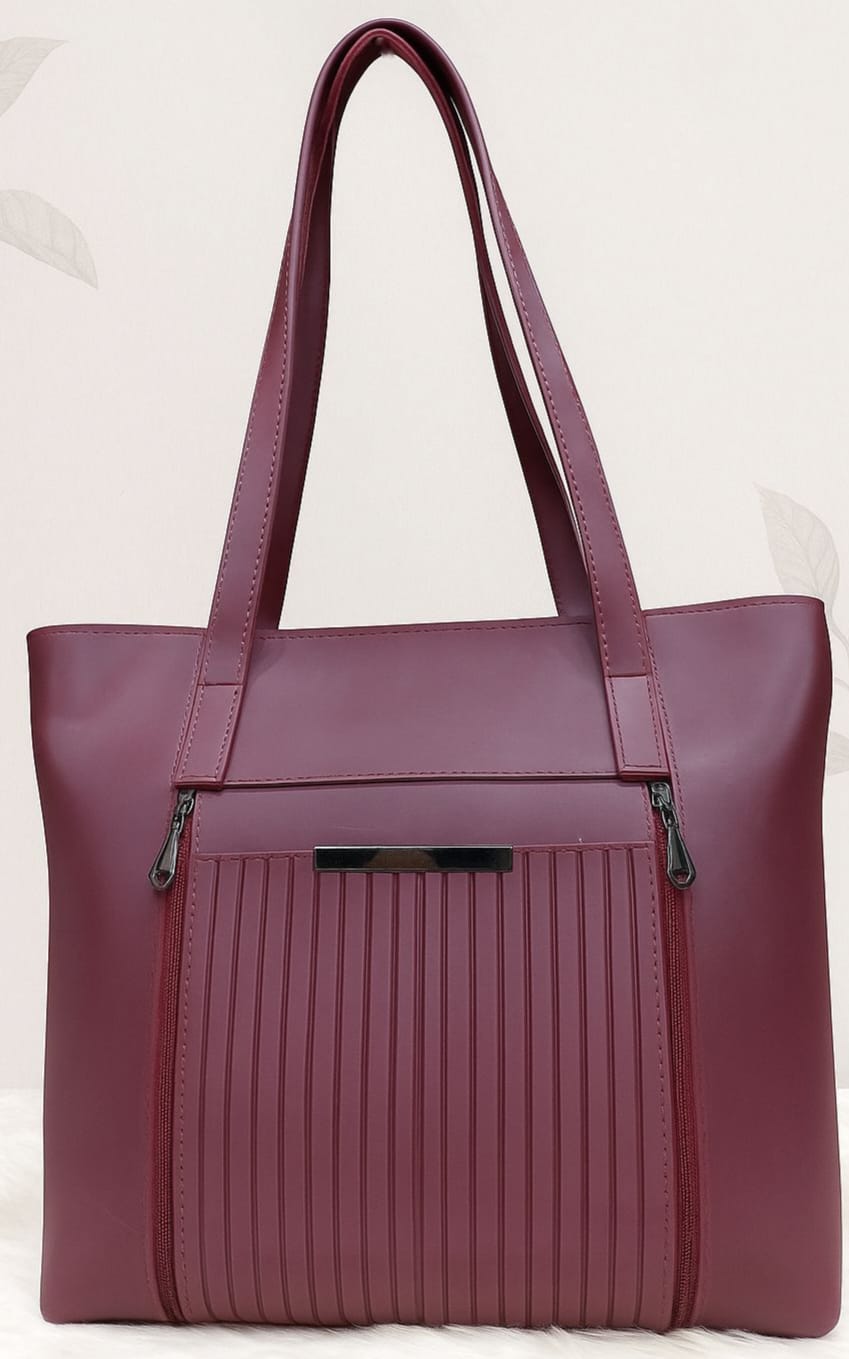 Burgundy Side Profile Tote Bag
