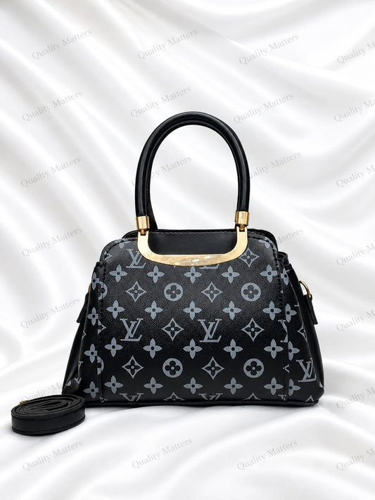 Black Monogram Mini Handbag With Gold Handle