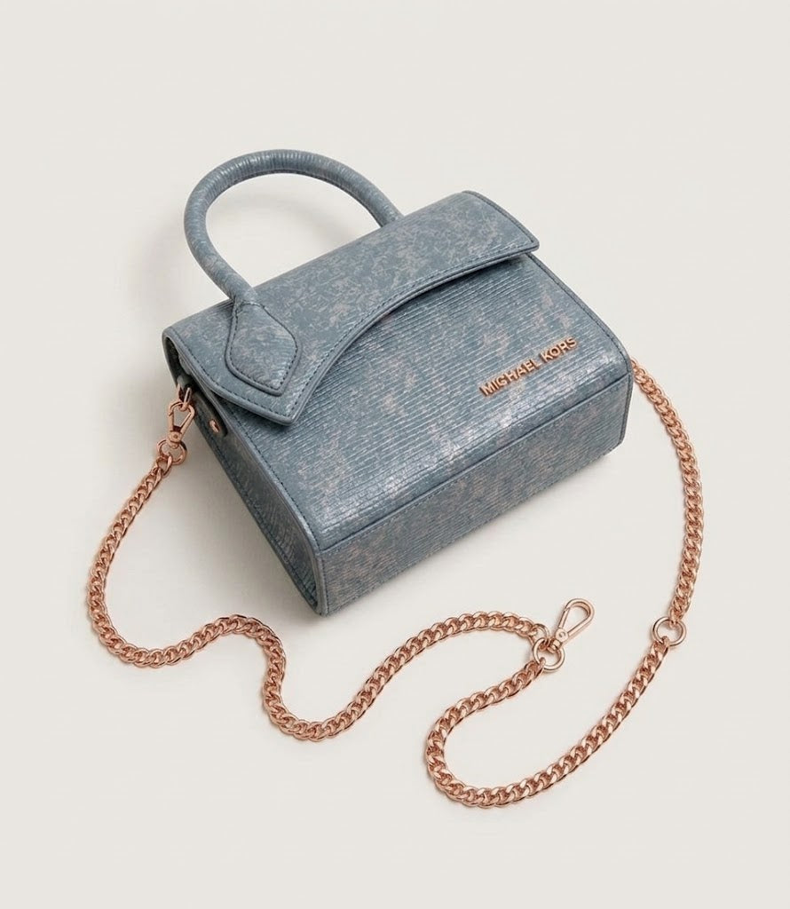 Michael Kors Celestial Blue Textured Mini Top-Handle Bag